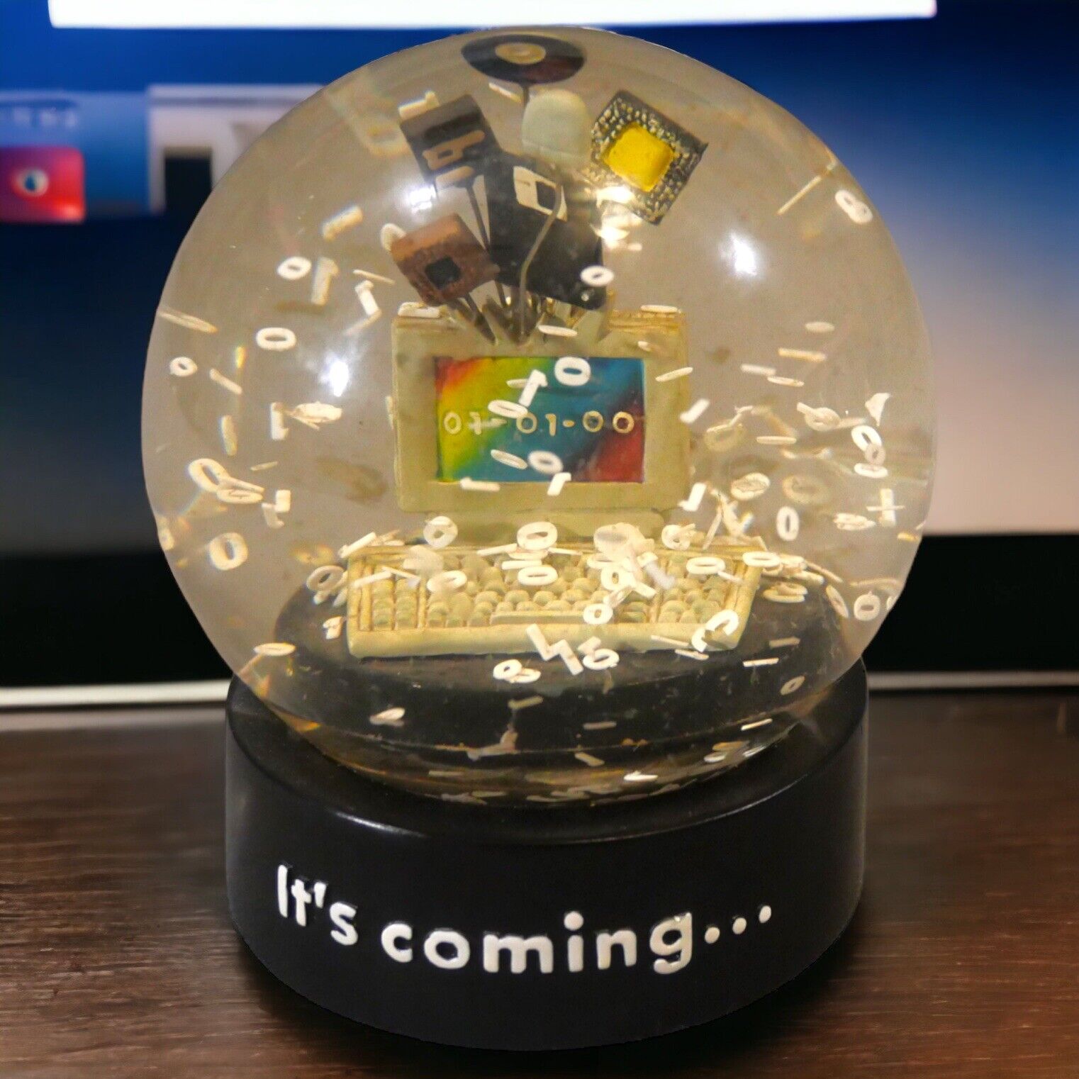 01-01-2000 It's coming... Y2K Computer Millennium New Year's Day Snowglobe