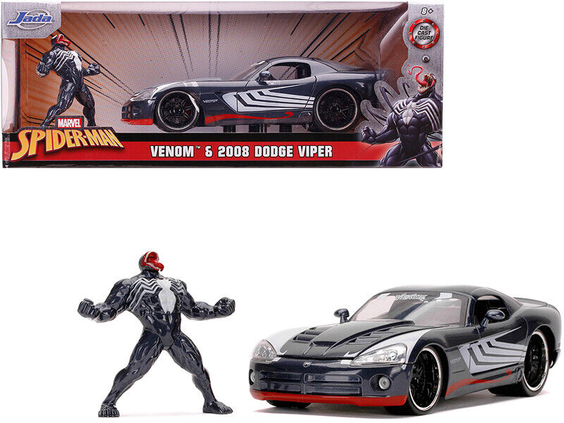2008 Dodge Viper SRT10 Dark Gray with Venom Diecast Figurine 