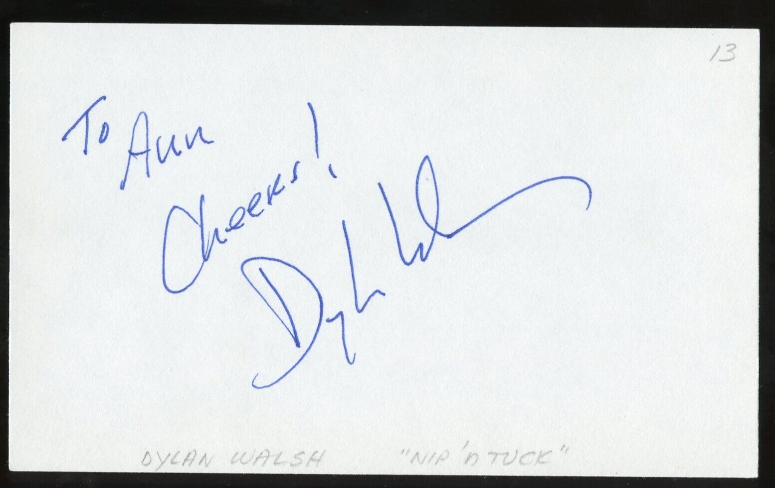 Dylan Walsh signed autograph auto 3x5 Cut American Actor in TV Series Nip/Tuck