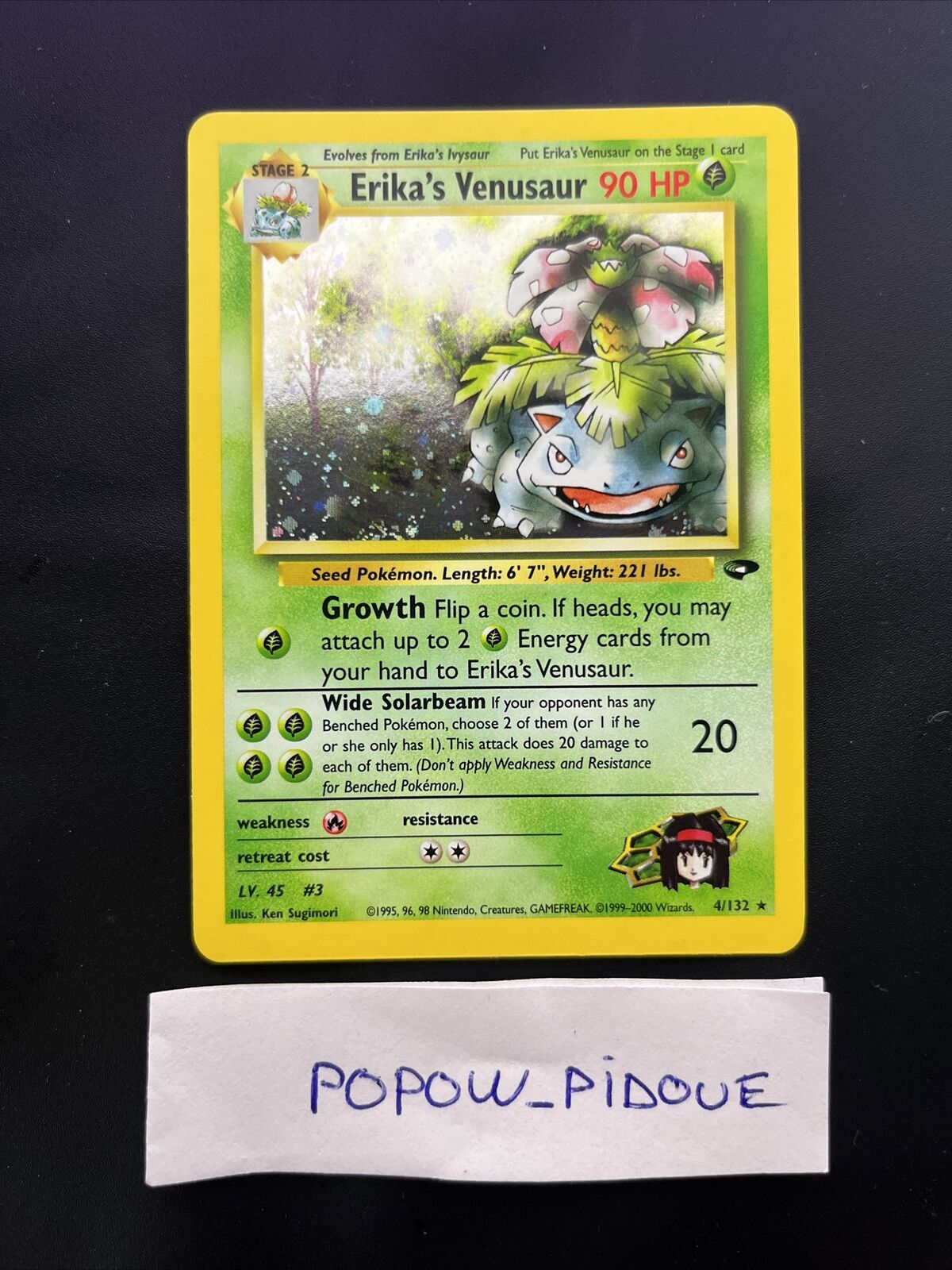 Pokemon Card Erika Venusaur 4/132 English Gym Challenge Holo Exc Condition