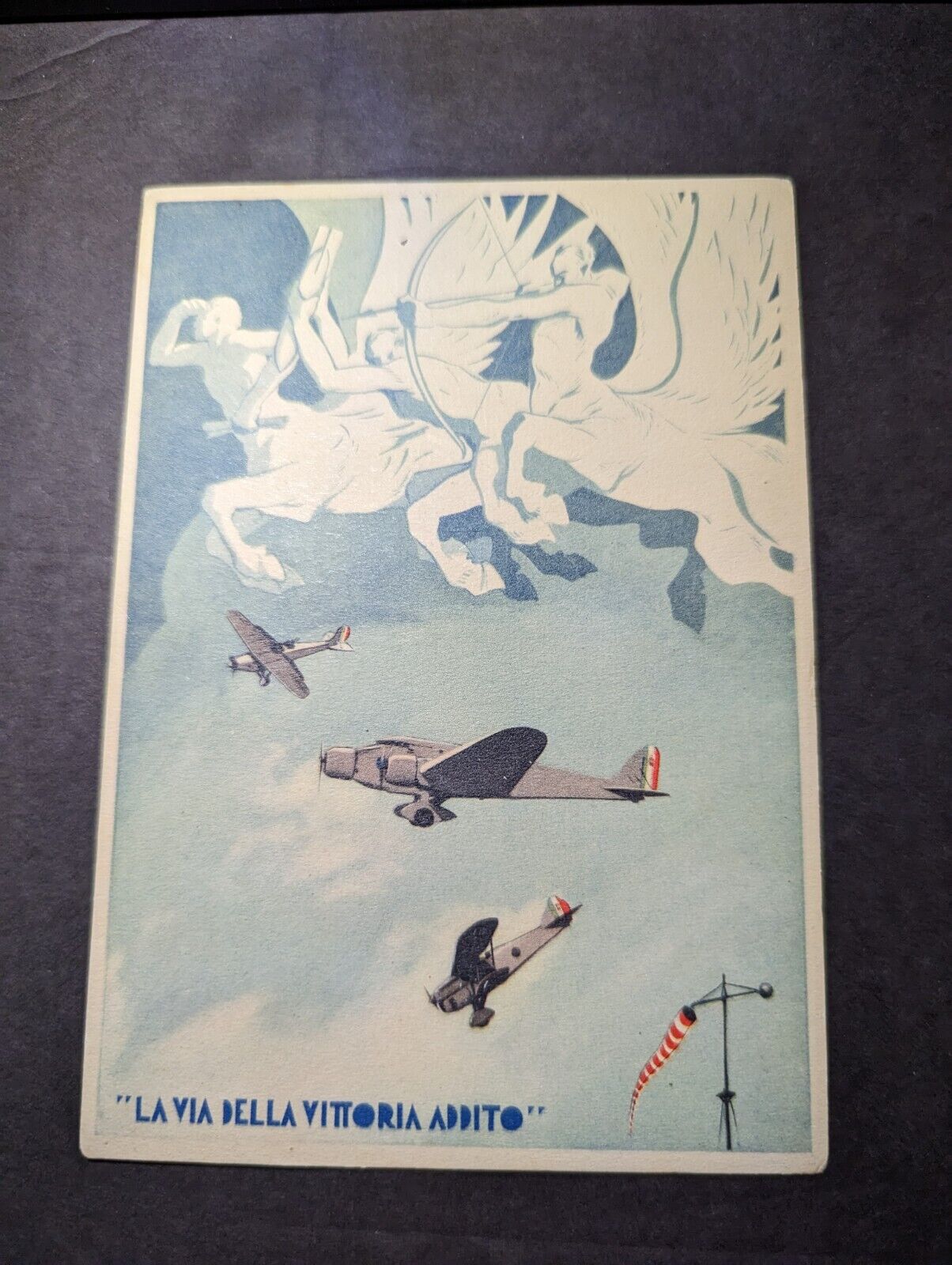 Mint Italy Aviation Postcard The Way of Victory Pointed