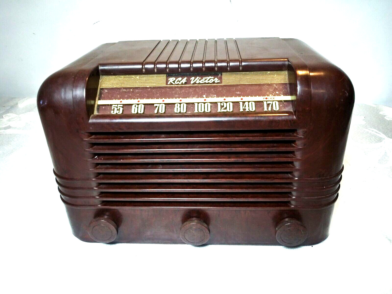 Vintage 1940\'S RCA Victor Tube Radio Brown Bakelite Model 15X