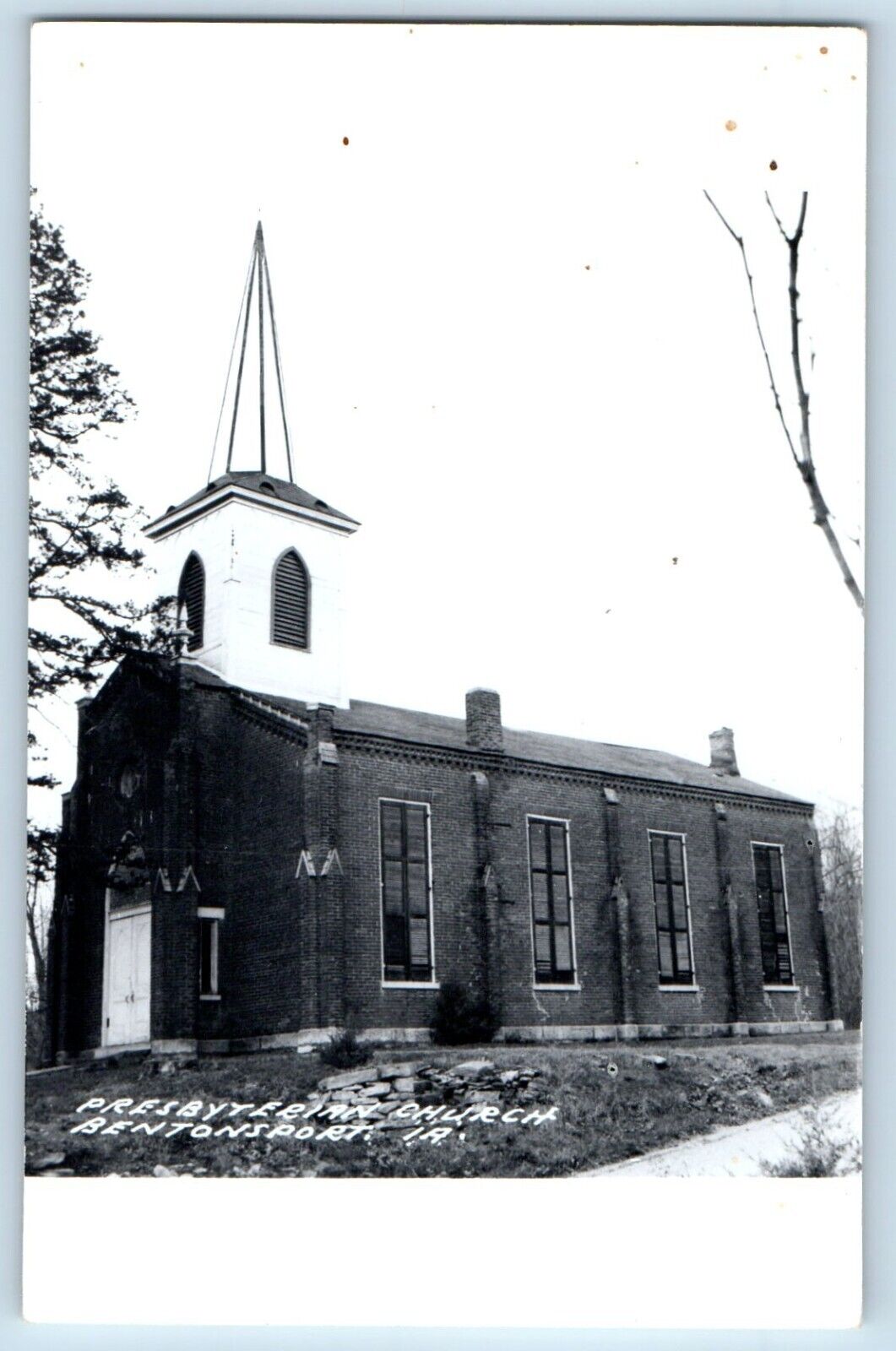 Bentonsport Iowa IA Postcard RPPC Photo Presbyterian Church c1940\'s Vintage