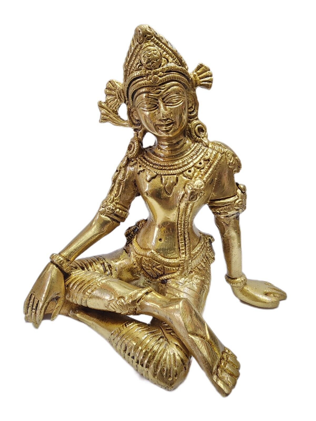 Indra / Inder  in Brass Statue Hindu Devta / Avatar  usa Seller Fast ship