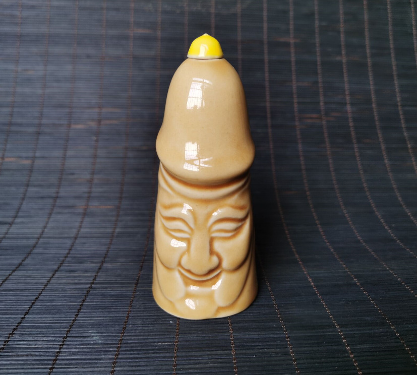 Collect China Porcelain carved old men happy genitals Penis statue Snuff Bottle