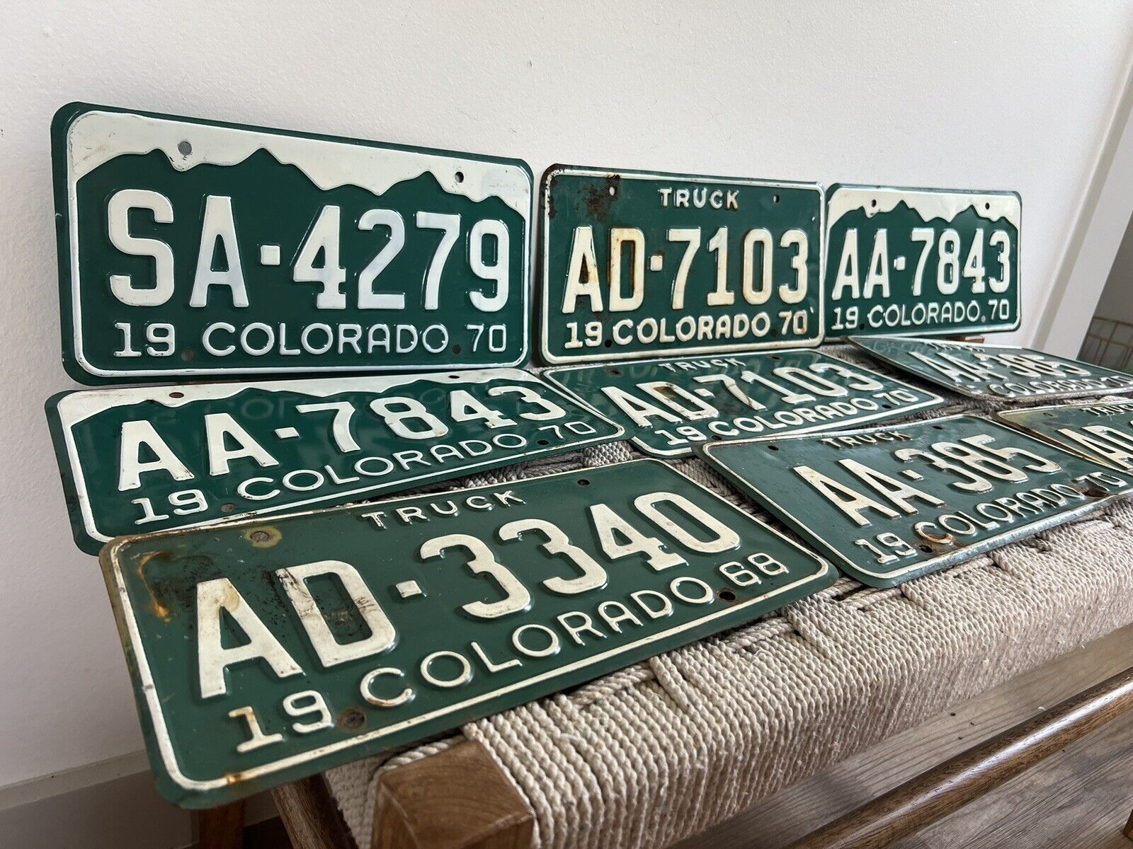🍊Vintage 1970's Lot of 16 Colorado License Plates | Green/White Mountains Nice