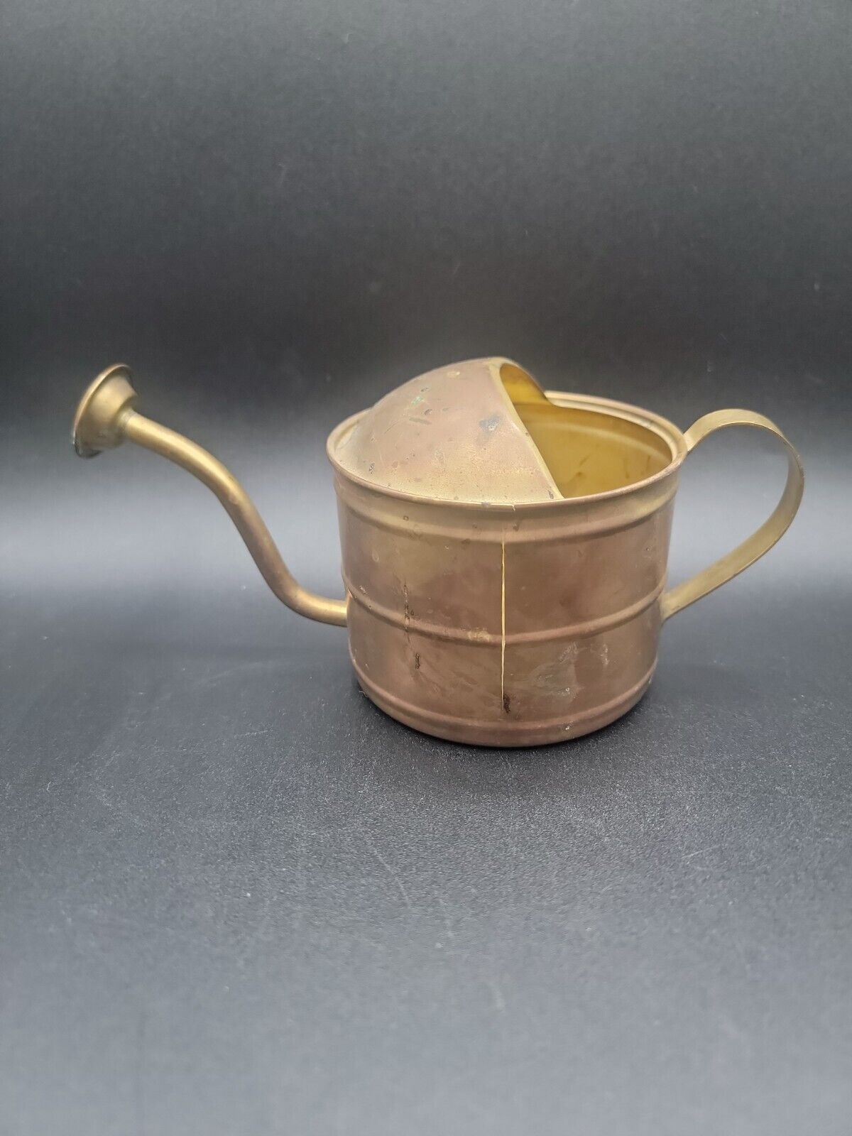 Vintage Small Brass Watering Can Hong Kong Has Patina Use for Plants or Decor