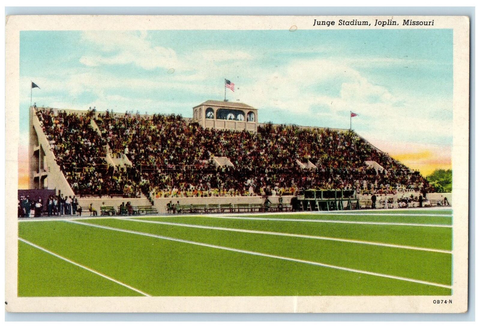 1963 Junge Stadium Field Grandstand Crowd Joplin Missouri MO Posted Postcard