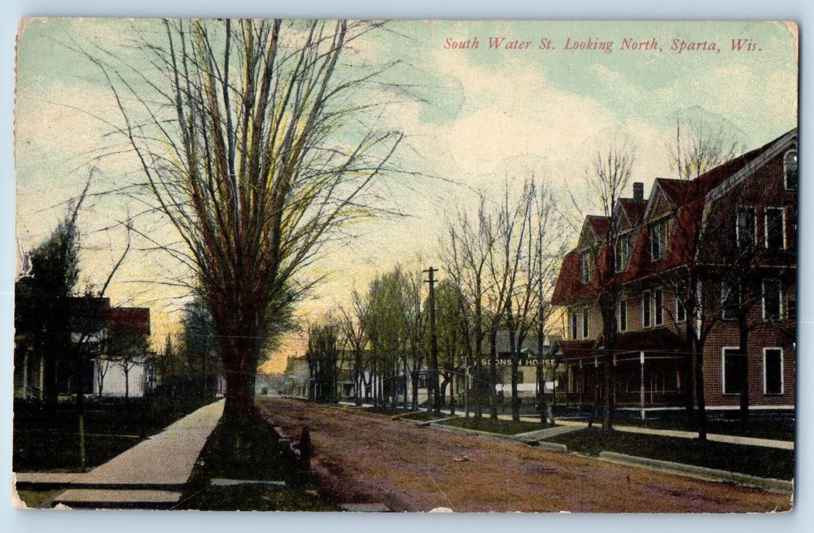 1923 South Water Street Dirt Road Residential Area Sparta Wisconsin WI Postcard
