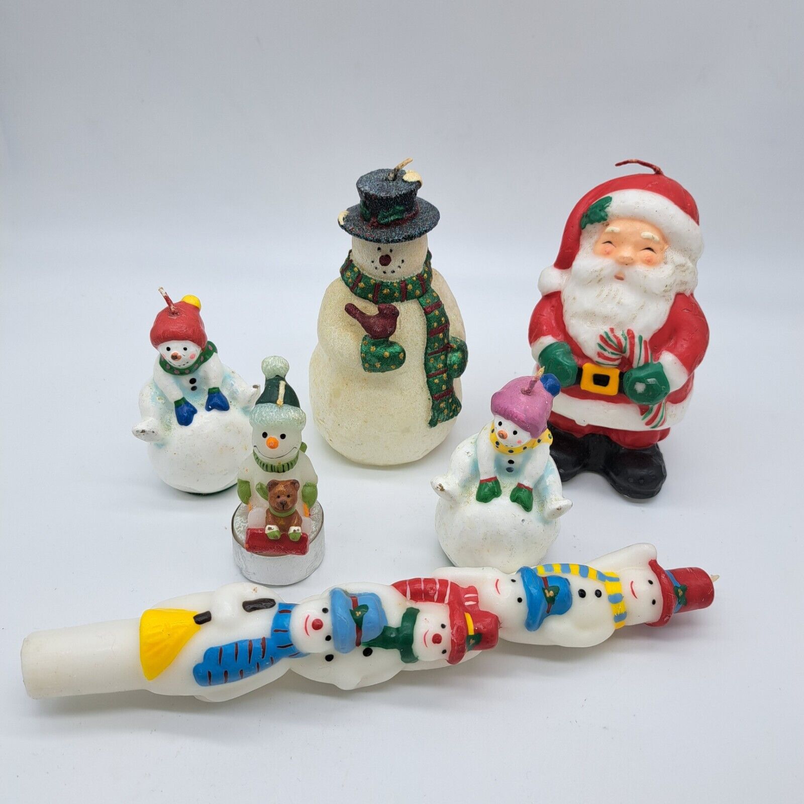 Vintage Christmas Candles Lot Of 6