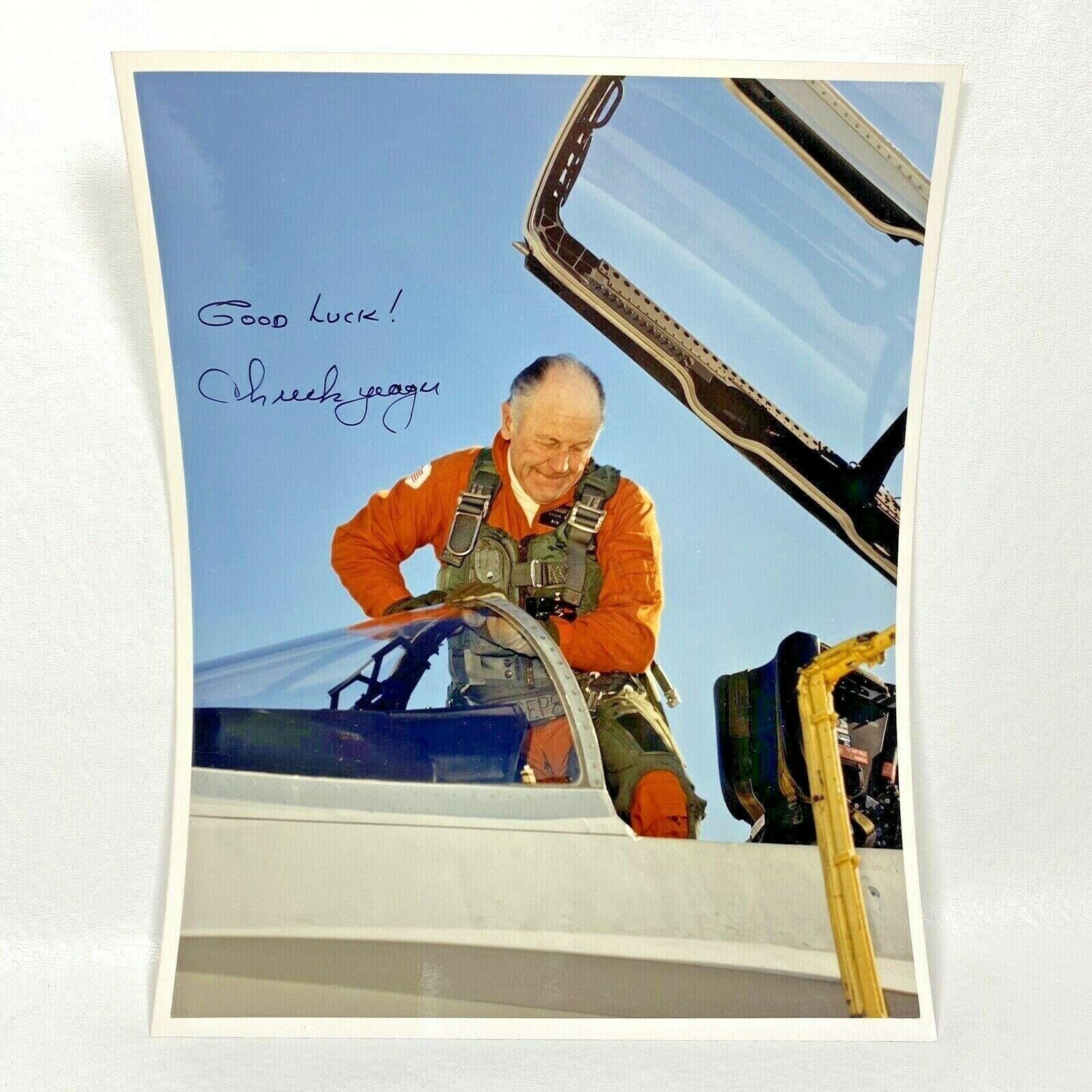 Vintage 1987 CHUCK YEAGER Signed Color 8x10 Autographed Photo McDonnell Douglas