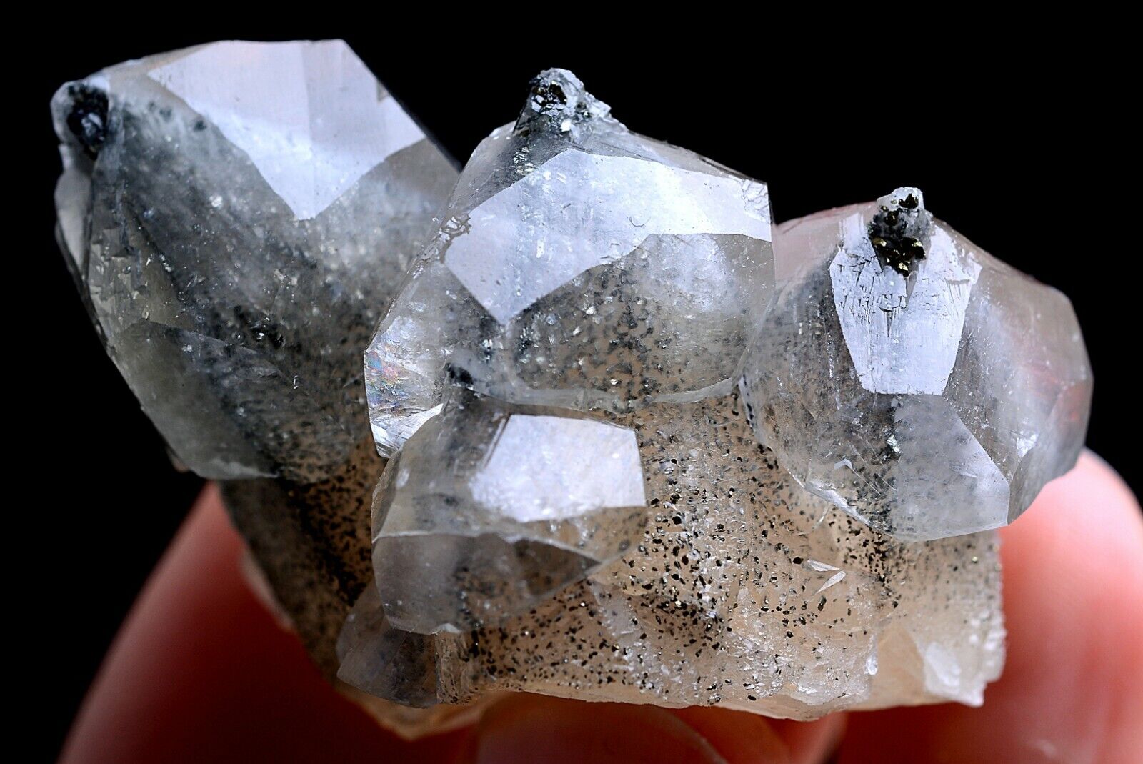 35g Natural Highest Grade Benz Clear Calcite & Pyrite Crystal Mineral  Specimen