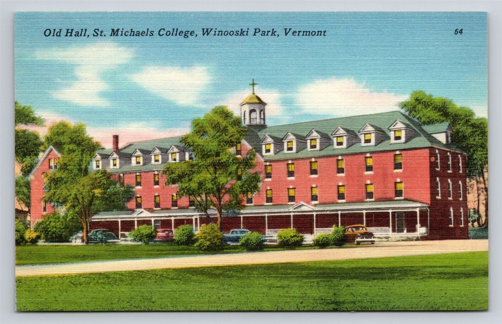 St. Michaels College Old Hall Winooski Park Vermont VT Vintage Postcard View UNP
