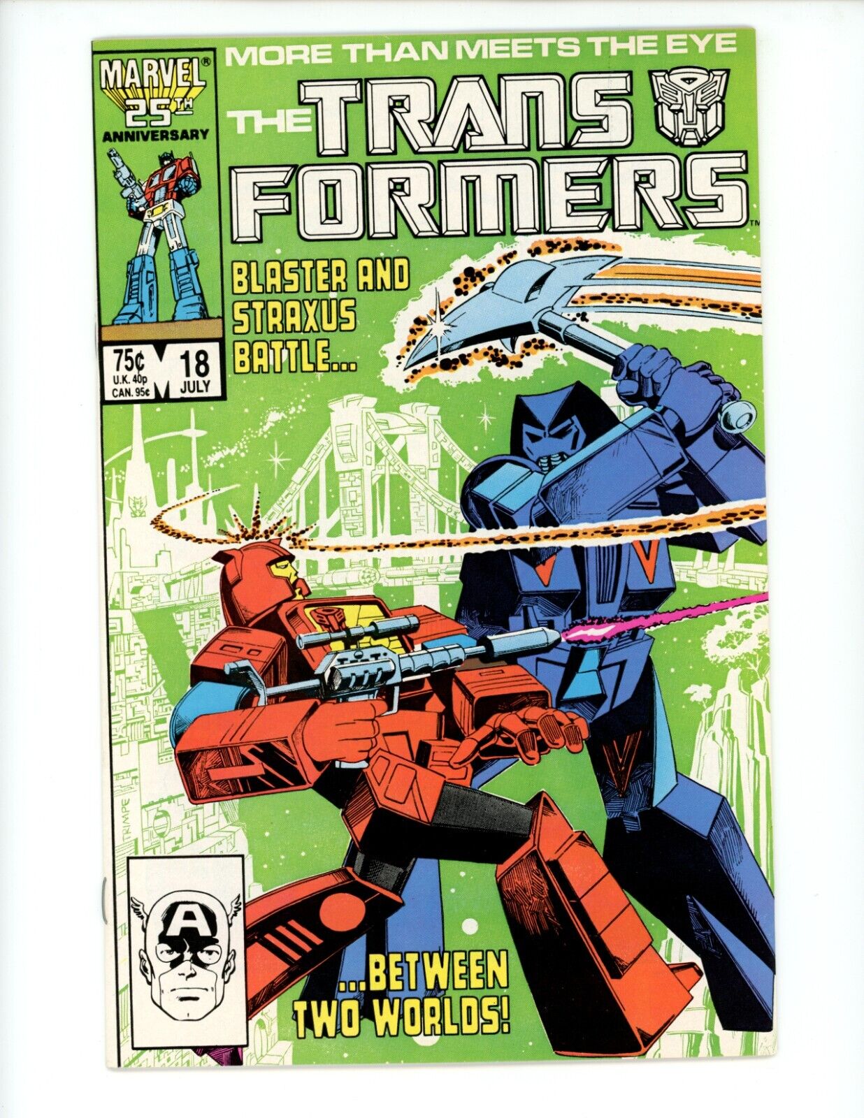 Transformers #18 Comic Book 1986 VF/NM Bob Budiansky Herb Trimpe Marvel Blaster