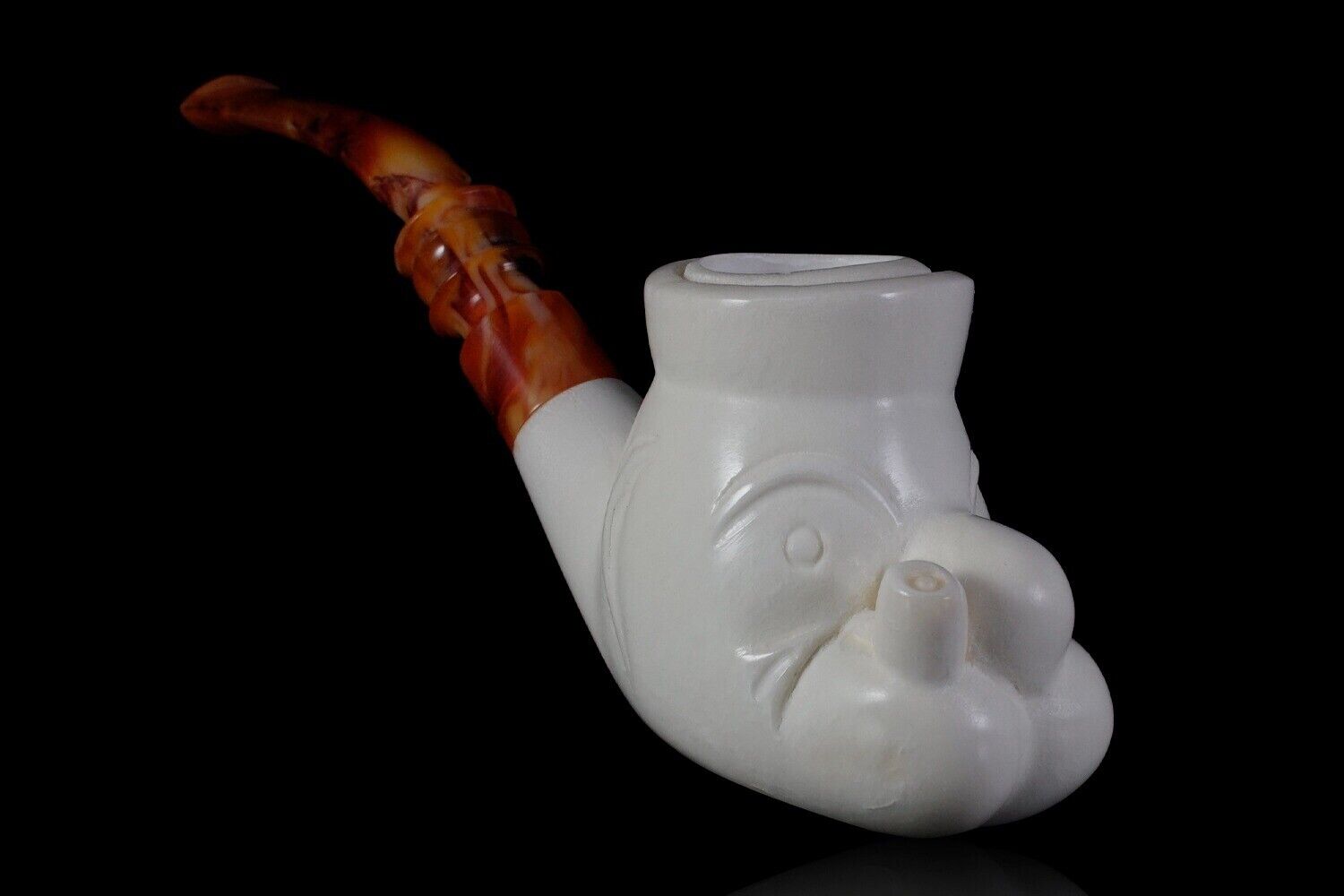 Popeye Figure Smoking  Pipe Handmade Block Meerschaum-NEW Custom Fitted CASE1382