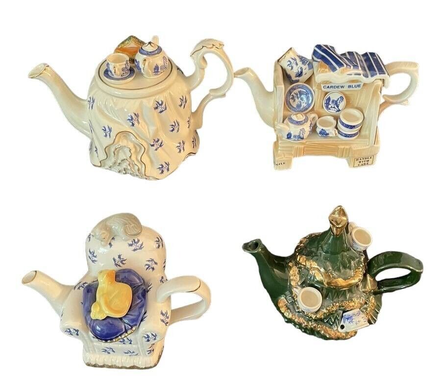 Set Of 4 Vintage Paul Cardew Small Creamer teapots