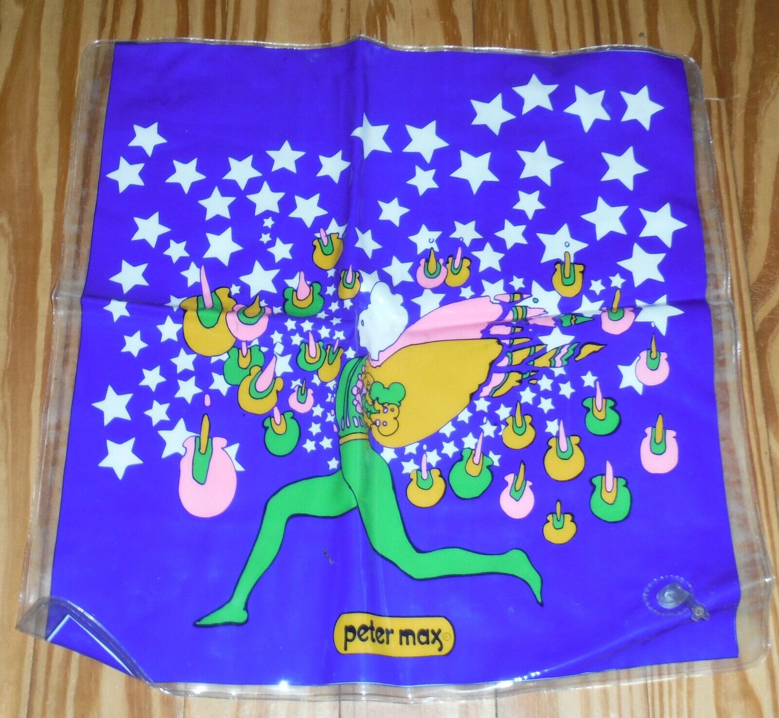 Vintage Peter Max Inflatable Vinyl Pillow Cosmic Jump