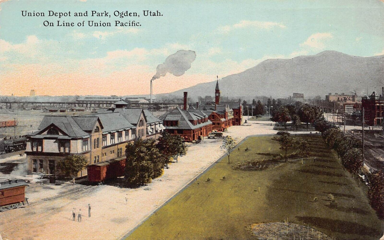 Ogden UT Utah Train Railroad Station Depot Railway Mission Vtg Postcard A39