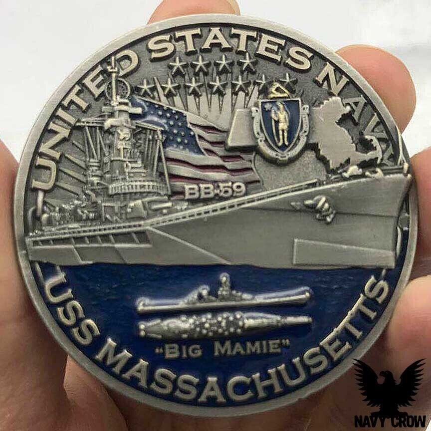 USS Massachusetts BB-60 Battleship Warships of World War 2 Navy Collectible Coin