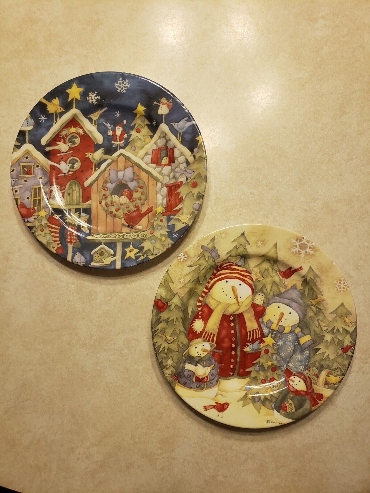 Set of 2- Debi Hron Holiday Home 2006 Christmas Plates 8.25\