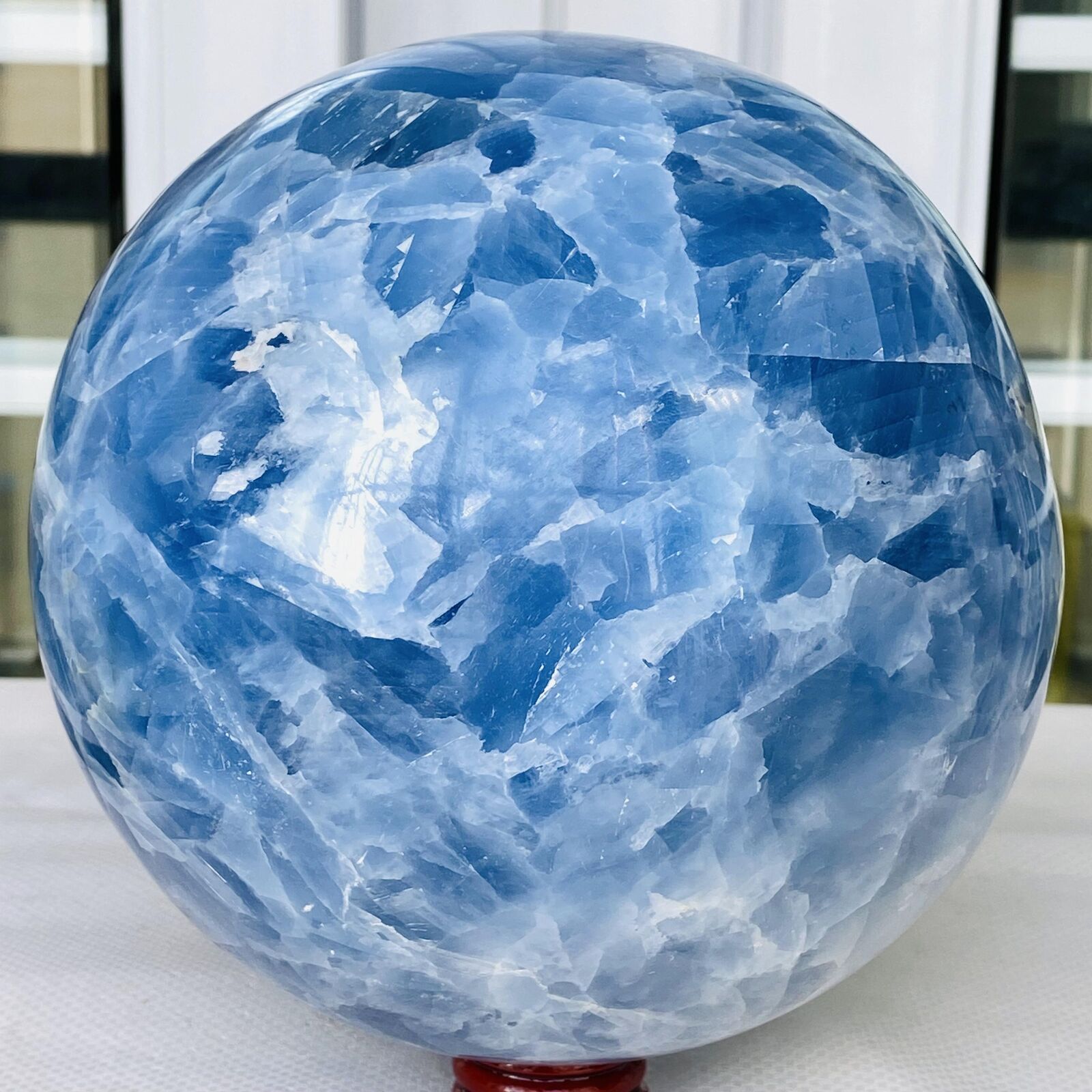 Natural Blue Celestite Crystal Sphere Ball Healing Madagascar 7460G