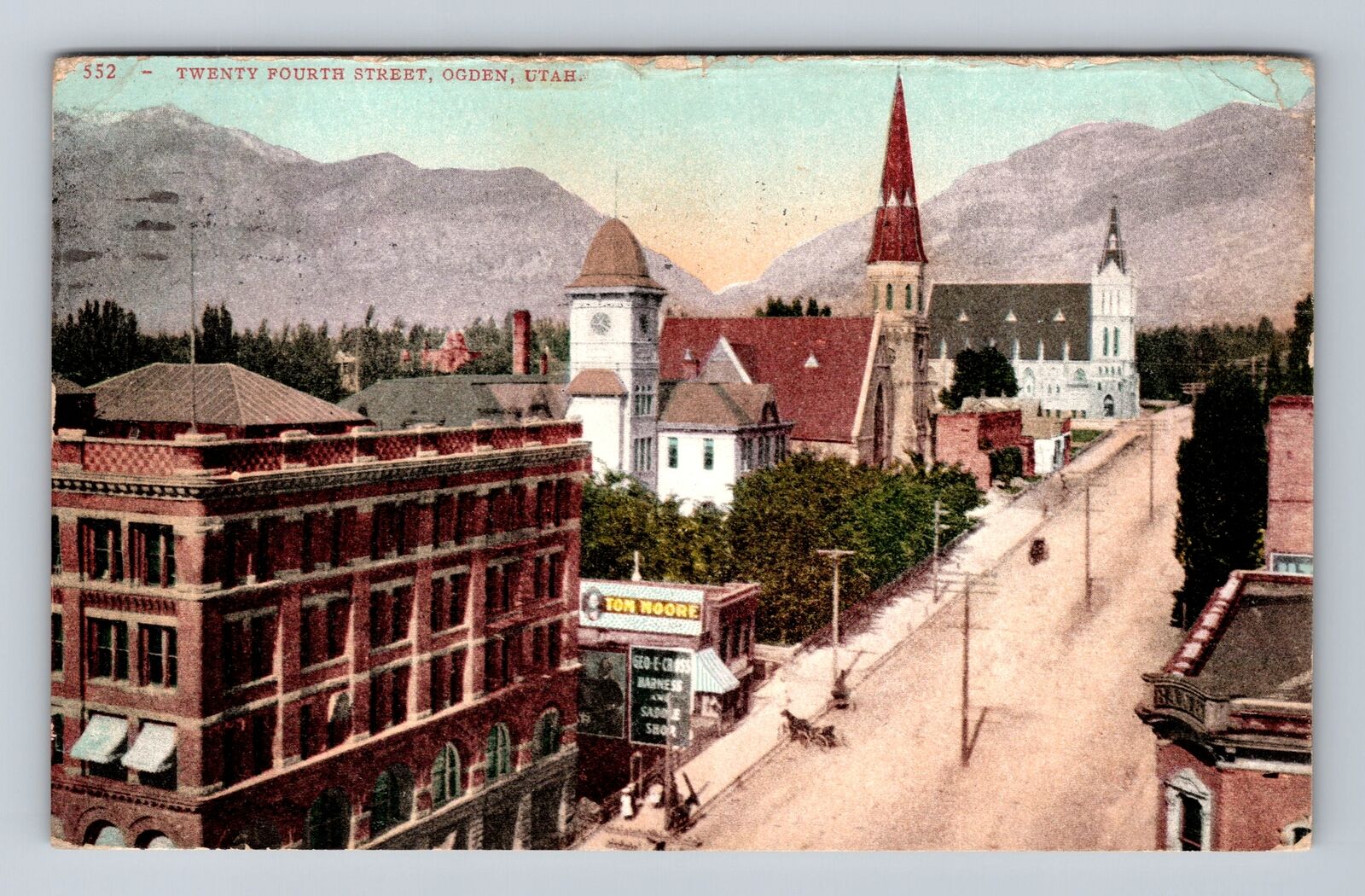 Ogden UT-Utah, Aerial Twenty Fourth Street, Advertise, Vintage c1907 Postcard