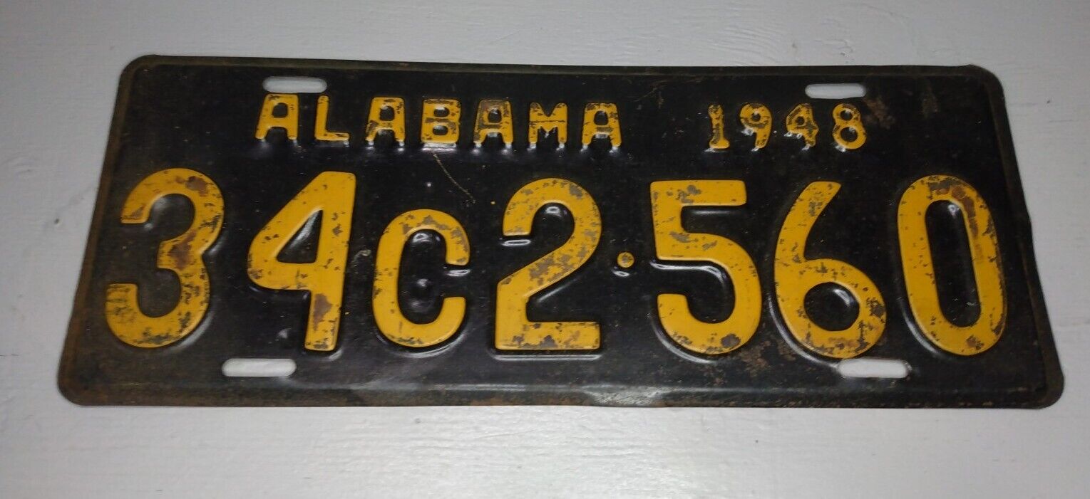 Vintage 1948  Alabama  License Plate