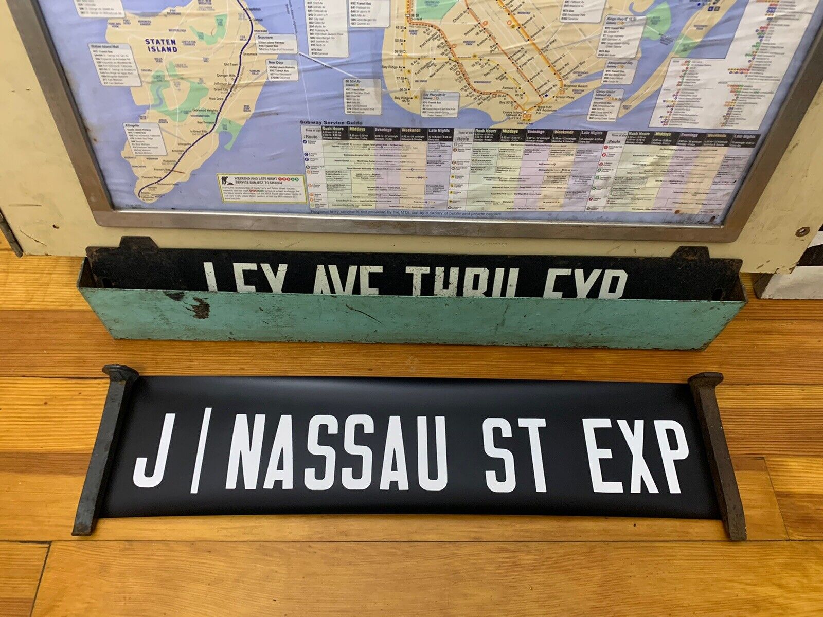 NY NYC SUBWAY ROLL SIGN J NASSAU BROAD WALL ST BRIGHTON BEACH CANARSIE MANHATTAN