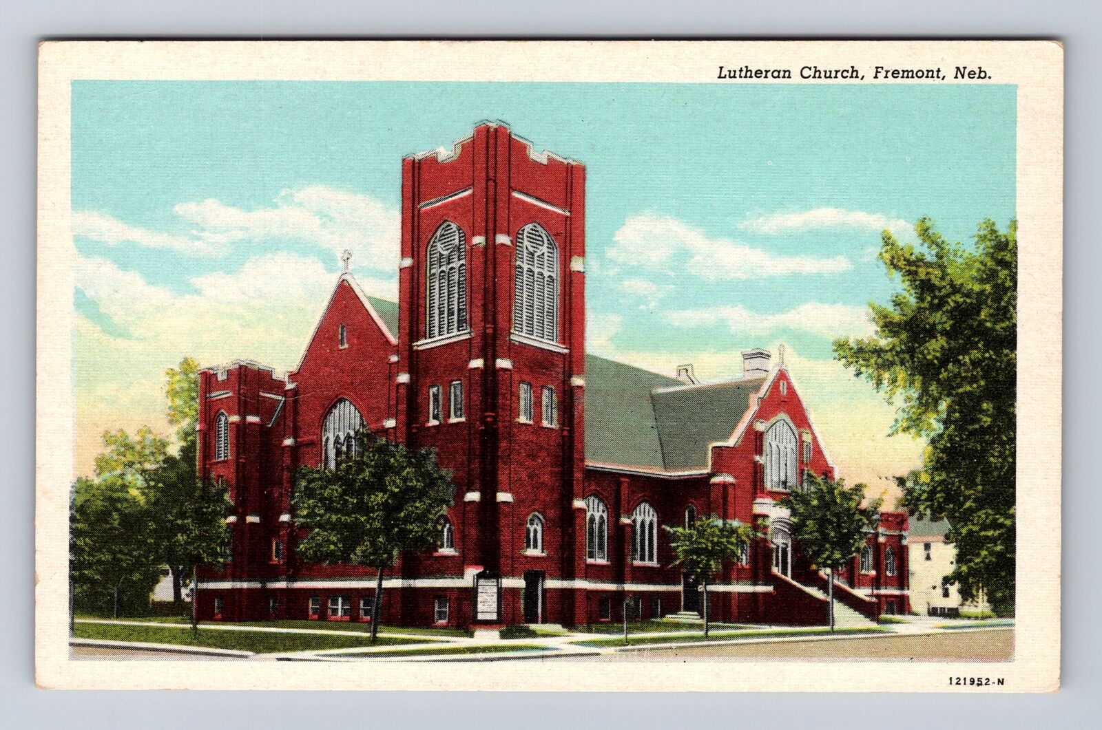 Fremont NE-Nebraska, Panoramic View Lutheran Church, Antique Vintage Postcard