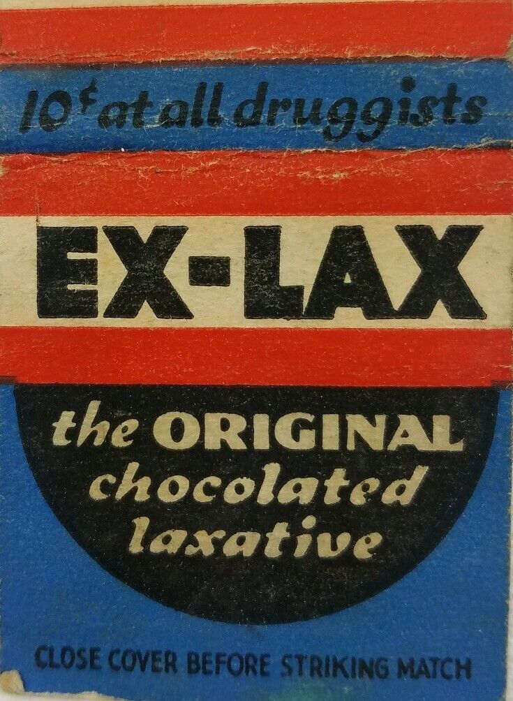 Vintage matchbook cover Ex-lax the original chocolated laxative unshucked D