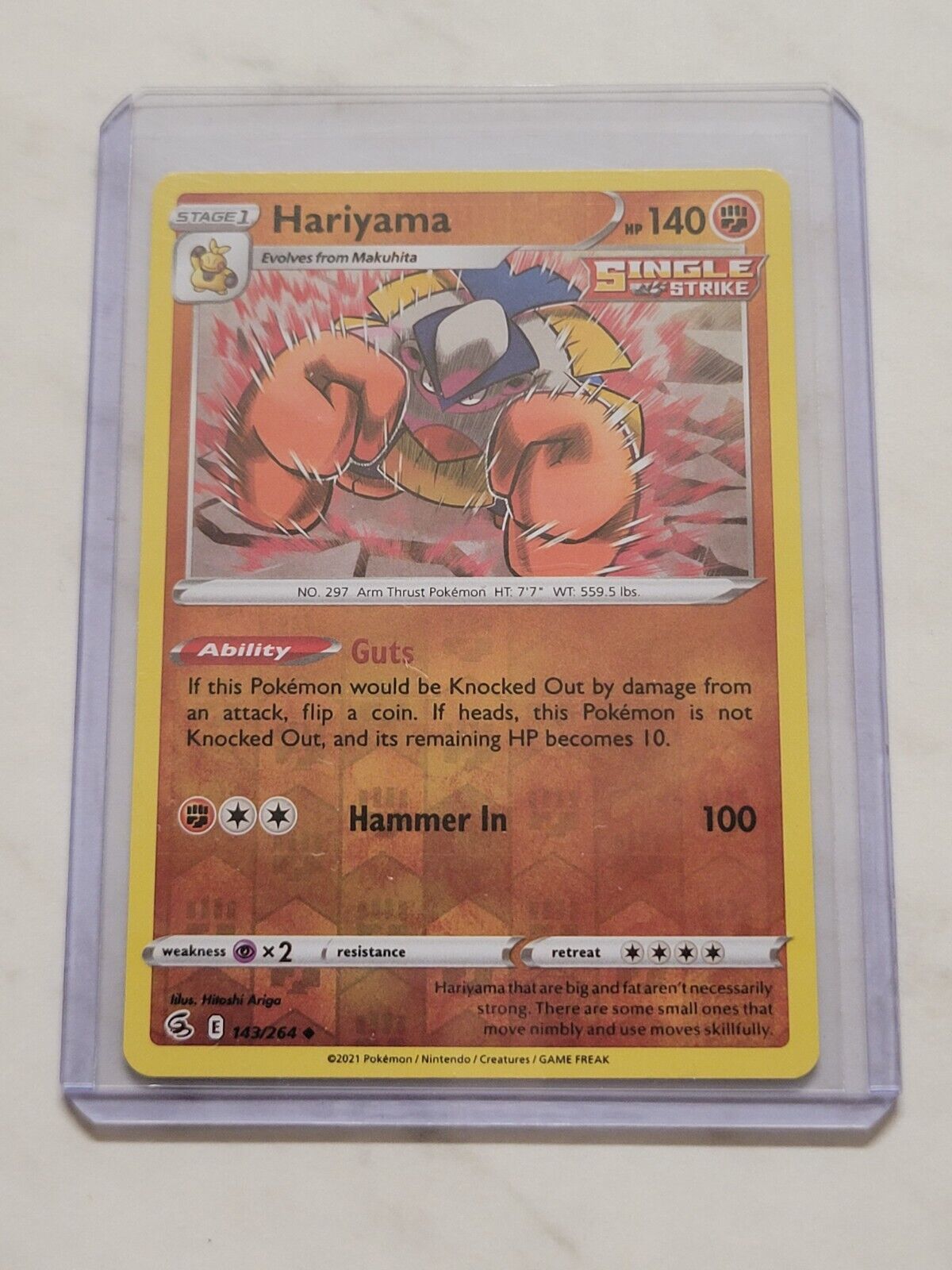 Hariyama Reverse Holo 143 Pokemon card