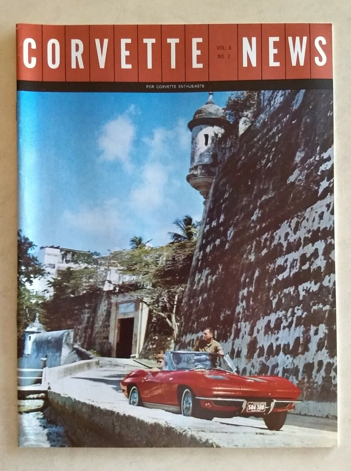 1963 CORVETTE NEWS Volume 6 Number 2 Red Convertible Cover 