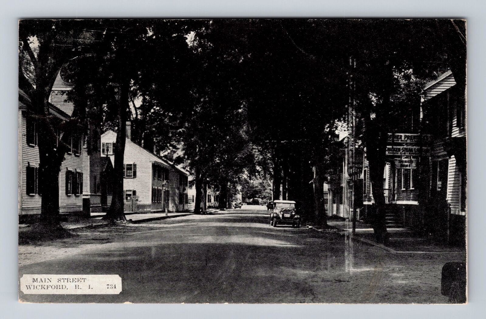 Wickford RI-Rhode Island, Main Street, Advertising, Vintage c1906 Postcard