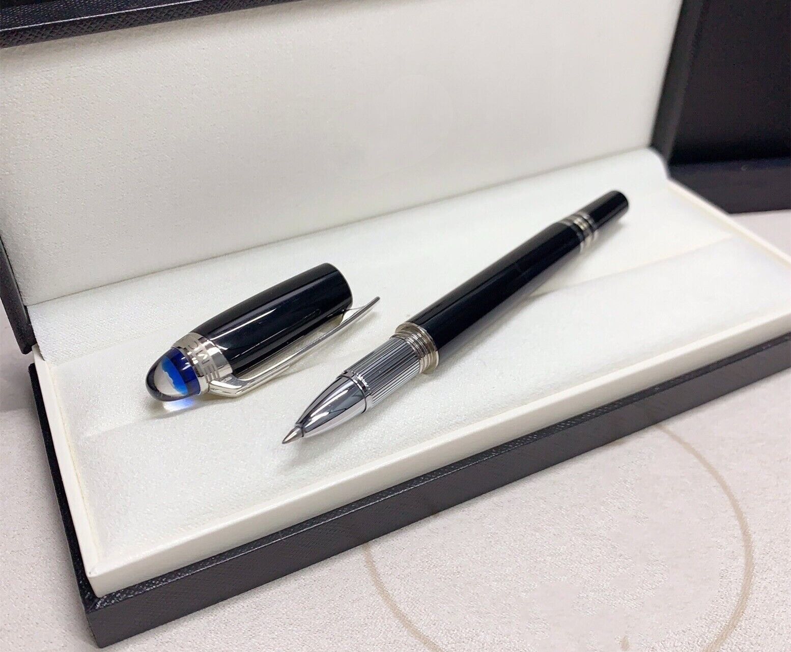 Luxury Blue Planet Series Black Color 0.7mm Rollerball Pen NO BOX