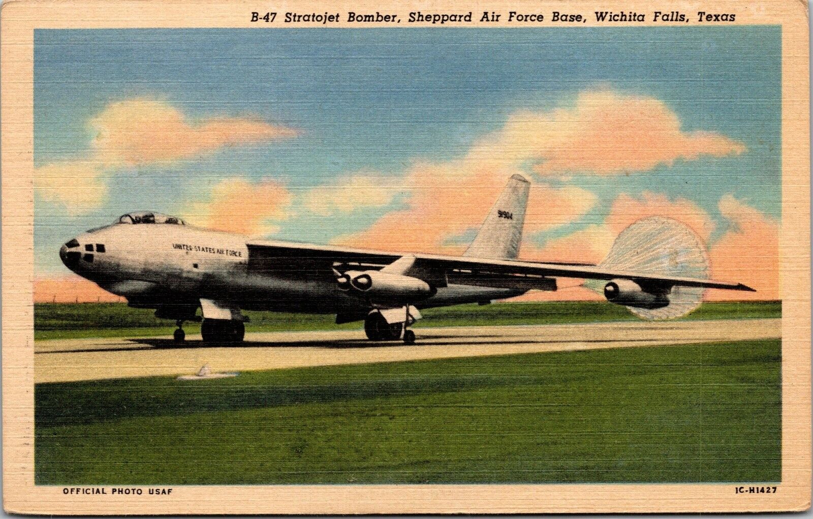 Vtg Wichita Falls TX B-47 Stratojet Bomber Sheppard Air Force Base Postcard