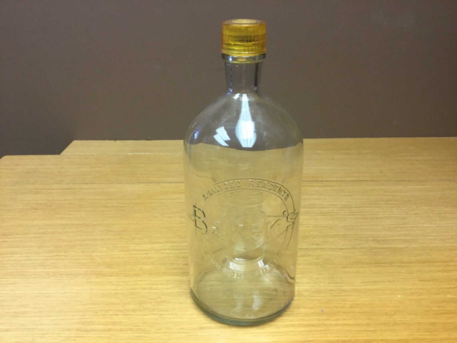 Atq. Bakers Analyzed Reagents Fine Chemicals Gallon Glass Bottle YellowCap (JER)