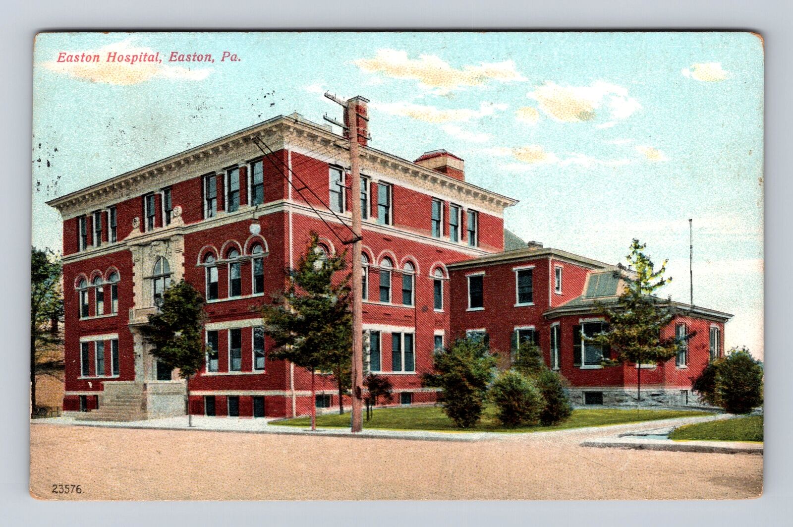 Easton PA-Pennsylvania, Easton Hospital, Antique Vintage Souvenir Postcard