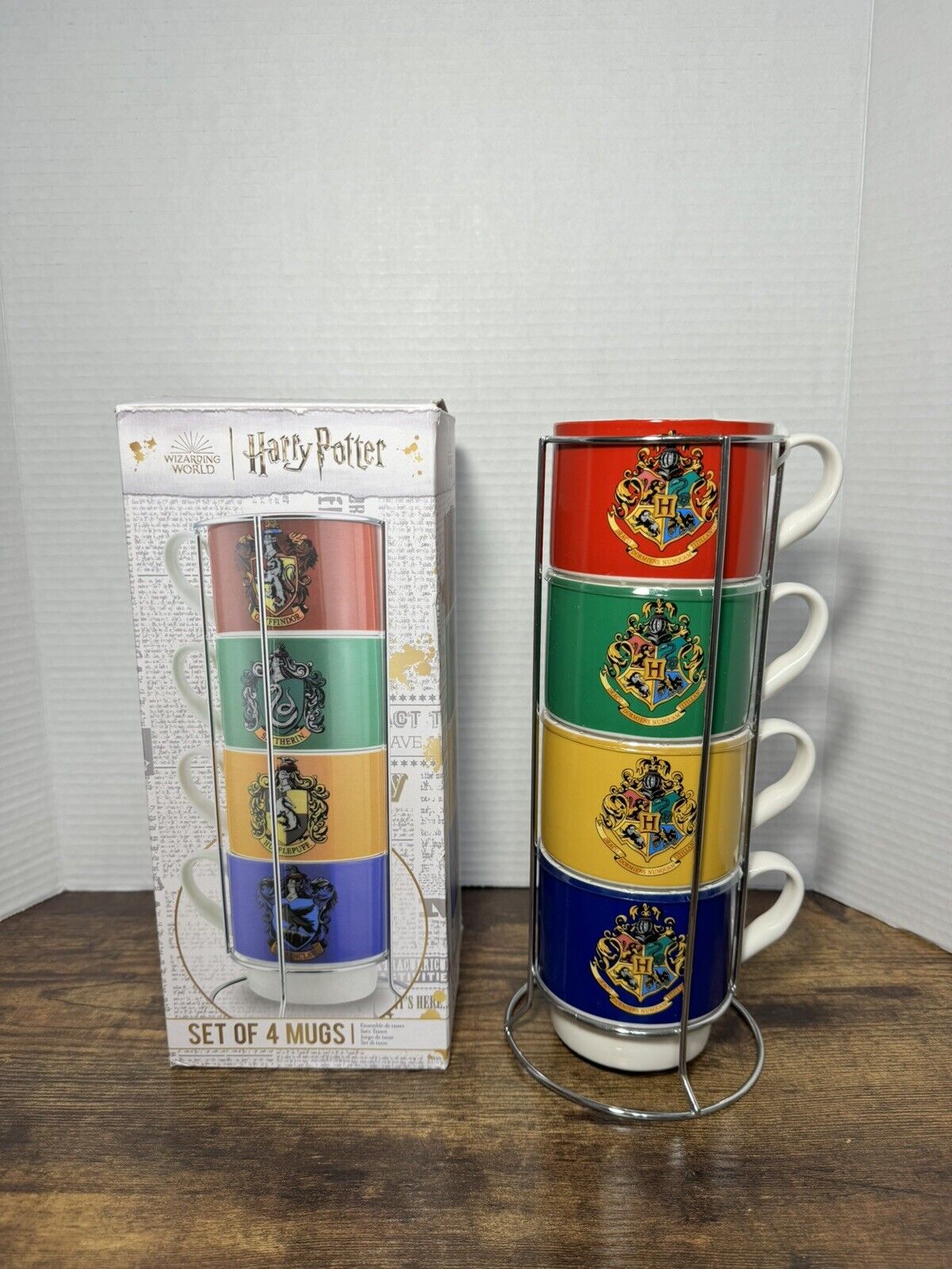 Harry Potter Wizarding World Stackable Set of 4 Mugs ~ New
