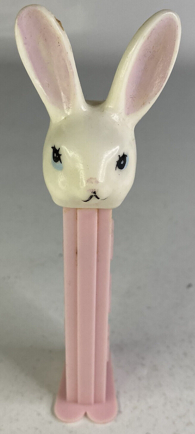 Vintage Pink Long Earred White Easter Bunny  Pez Candy Dispenser Made in Austria