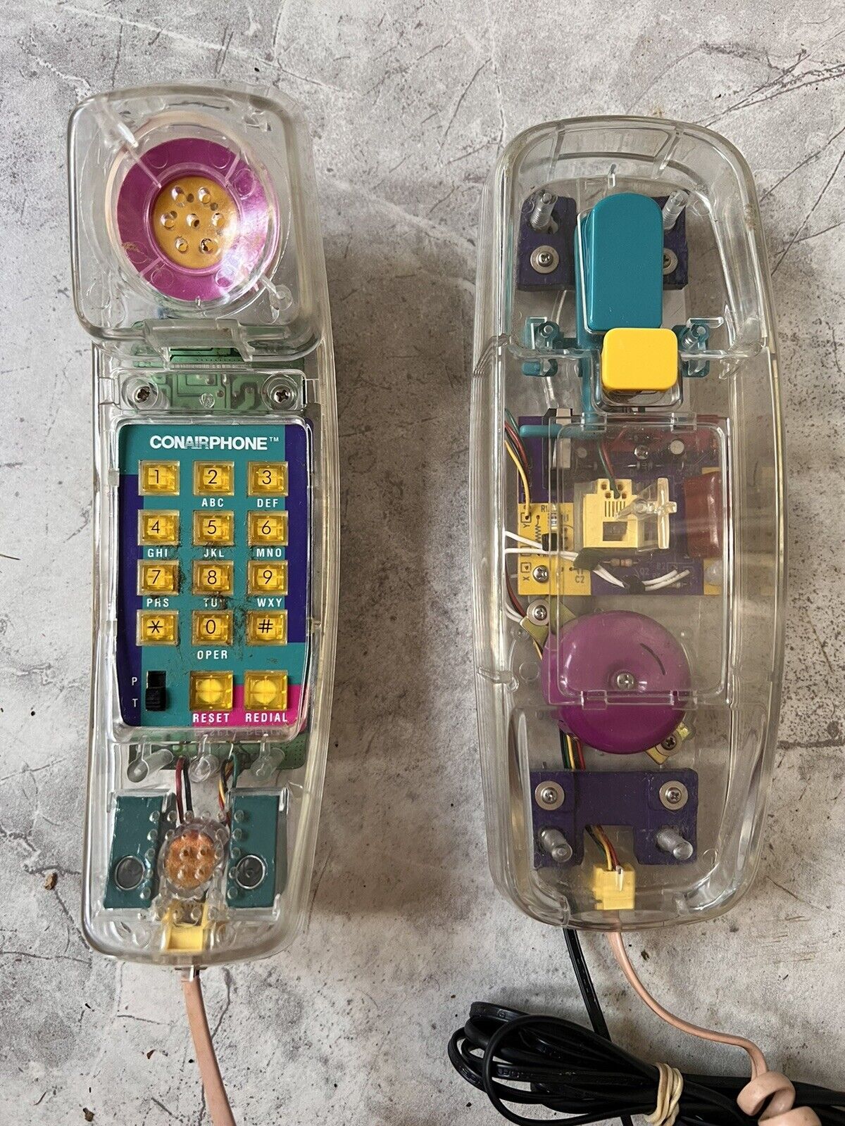 Vintage 1990'S Conairphone See Through Retro Touchtone Phone w/ Original Cord