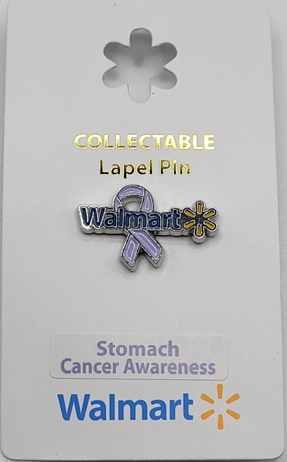 Walmart Limited Collectable Metal Stomach Cancer Awareness Ribbon Pin