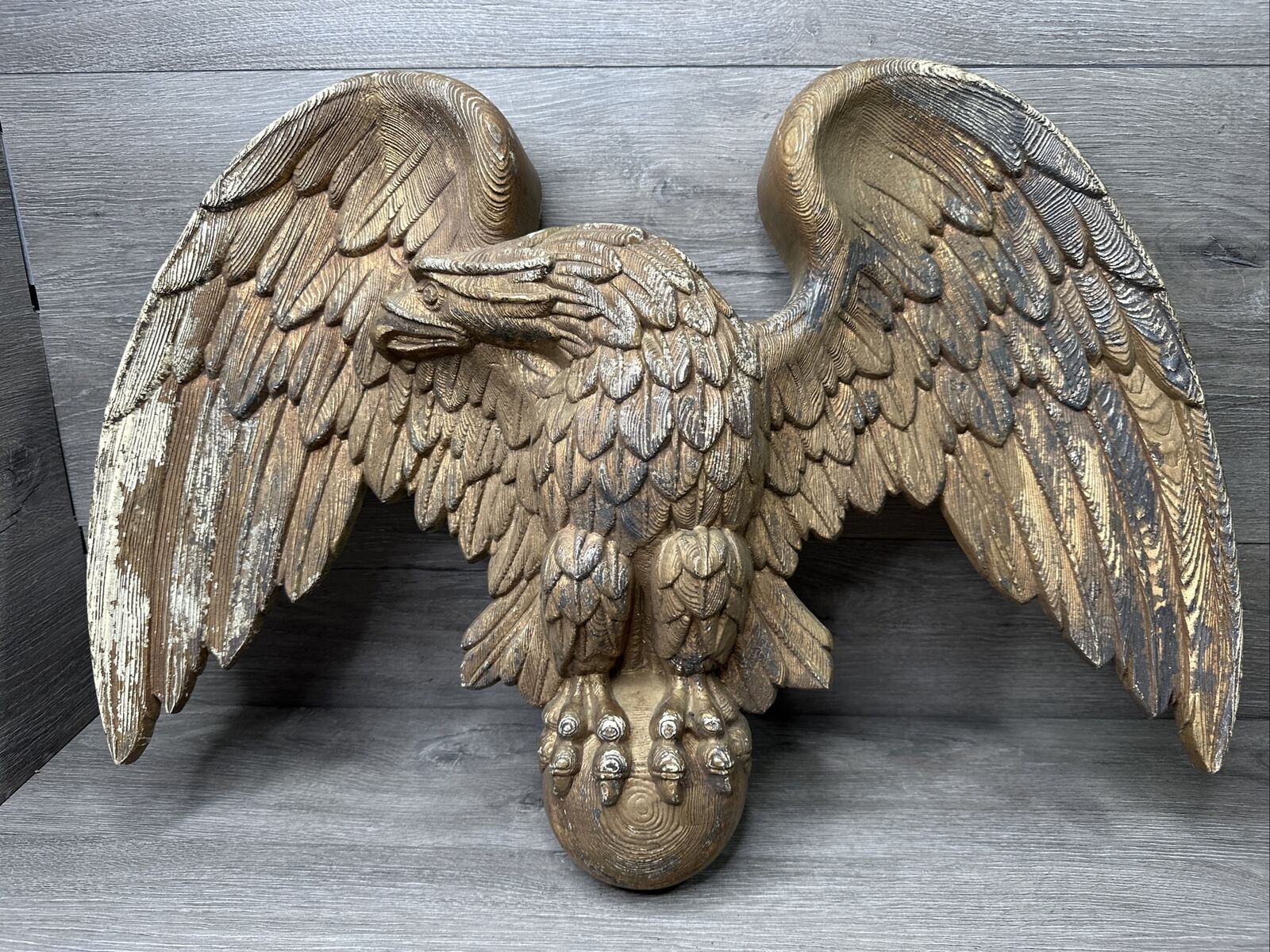 Burwood Products Molded Eagle Wall Decor. # 4256 Large 24.5 in Span Vintage