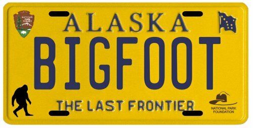Bigfoot YETI Sasquatch metal 1980's Alaska License Plate 12-PACK
