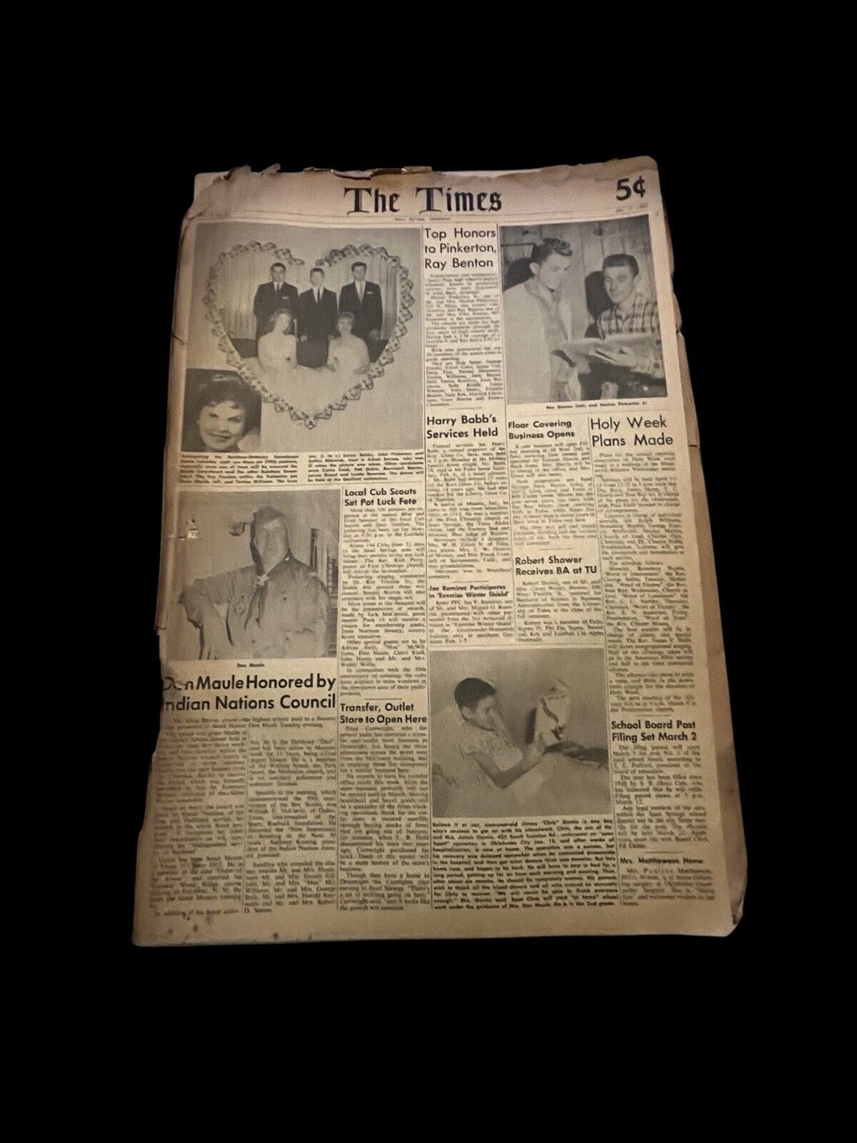 Vintage Newspaper. The Times. Sand Springs OK. Antique Advertisements. 1960