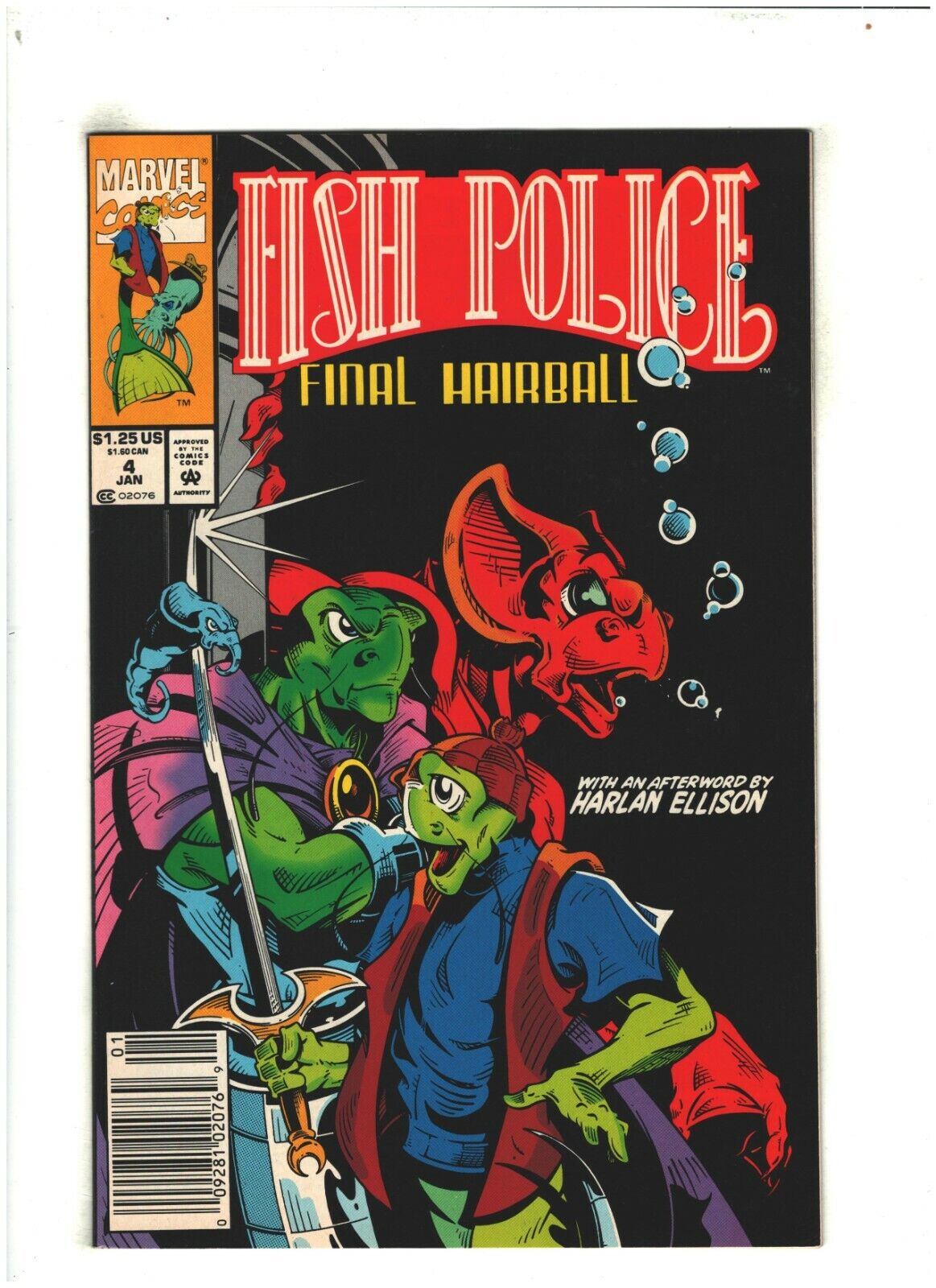 Fish Police #4 VF+ 8.5 Newsstand Marvel Comics 1993