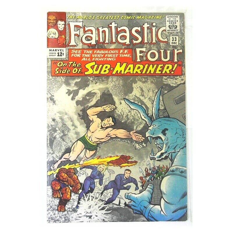 Fantastic Four #33 1961 series Marvel comics Fine+ / Free USA Shipping [e]
