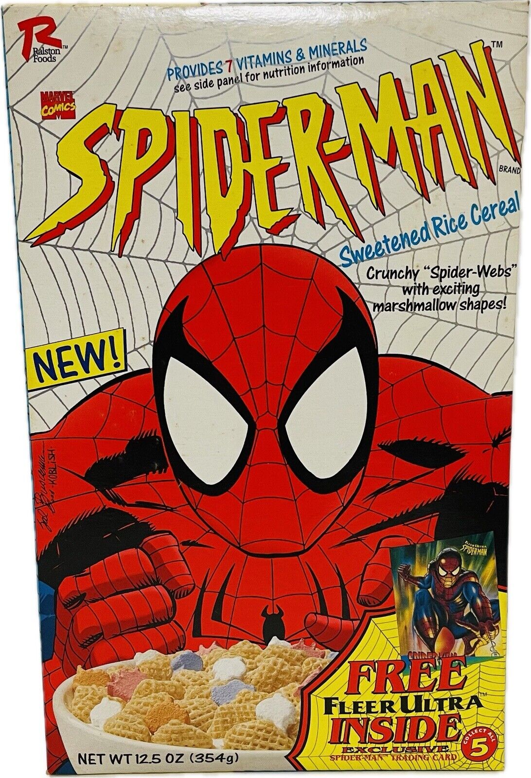 1995 Ralston Marvel Comics Spider-Man Cereal 12.5 oz Full Box Factory Sealed