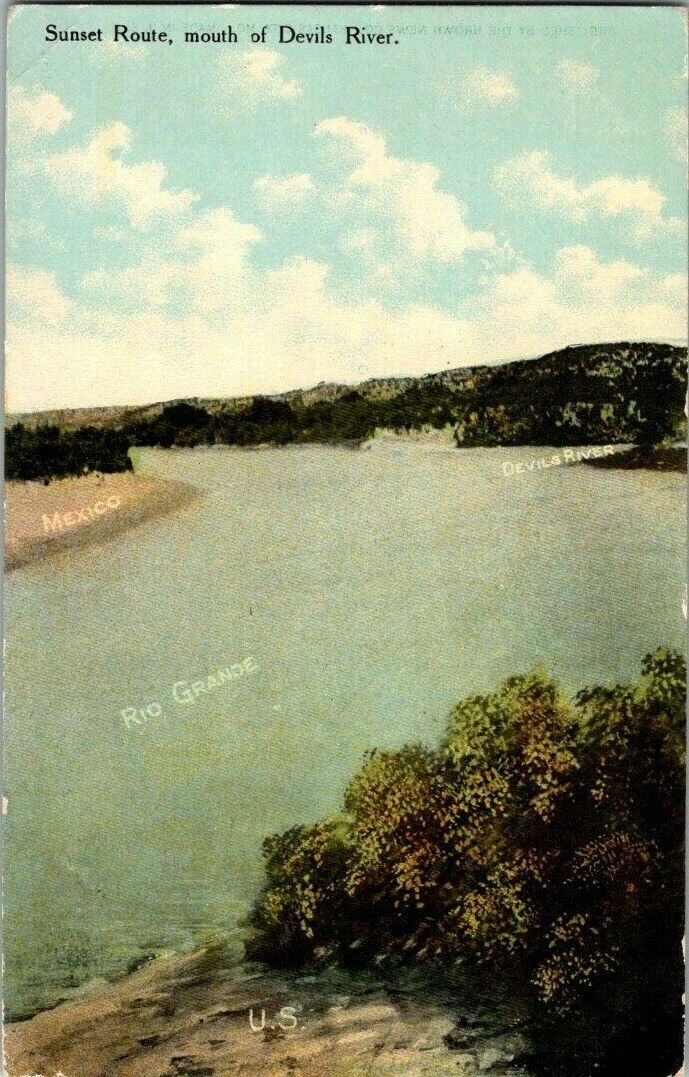 1908. SUNSET ROUTE, MOUTH OF DEVILS RIVER. POSTCARD EP5