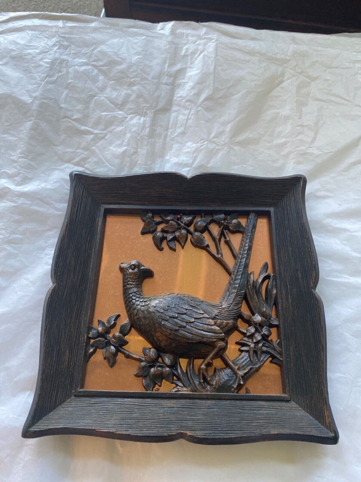 Vintage 3D Copper Craft Guild Pheasant Turkey Quail Wild Bird Wall Hanging 1963
