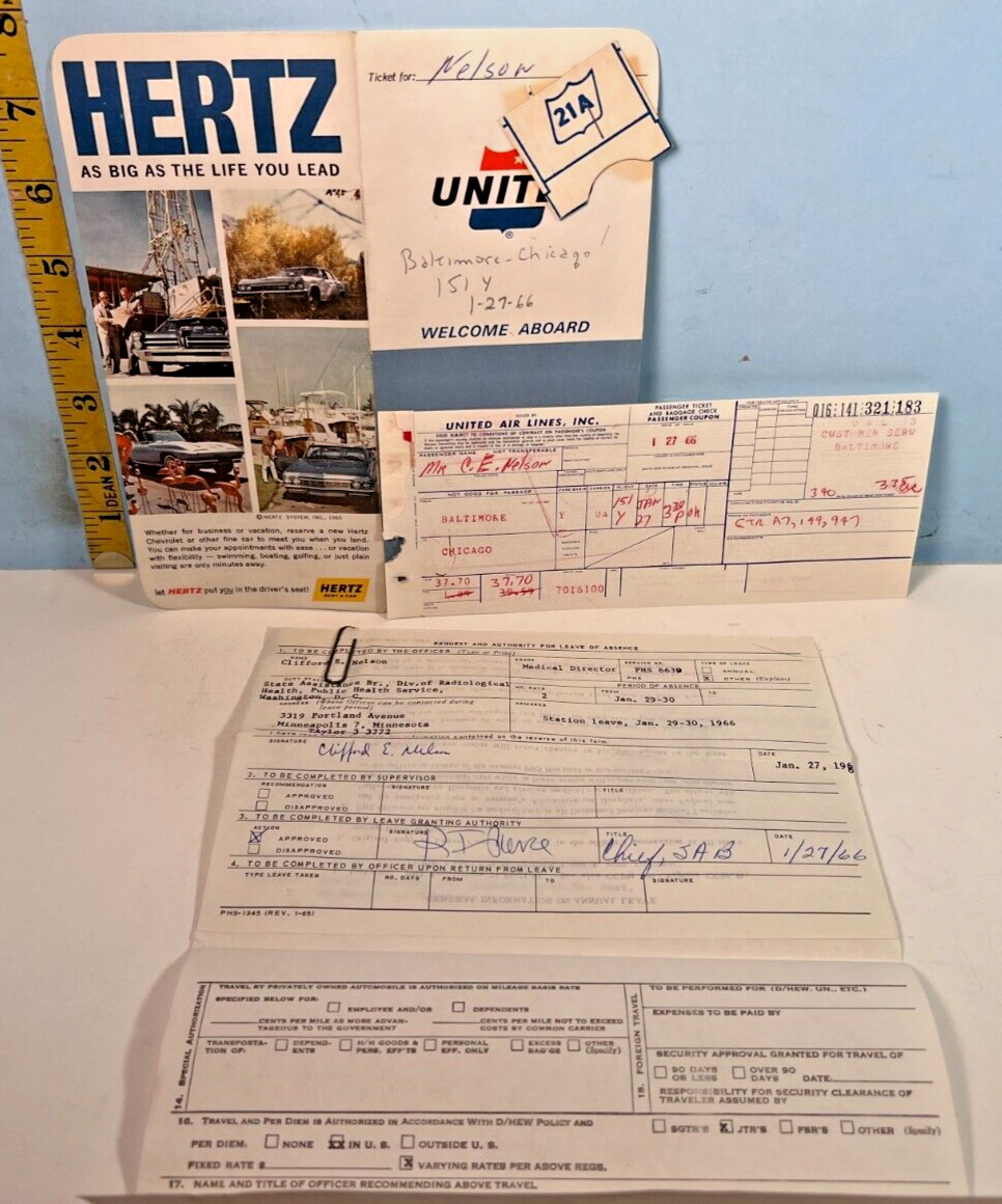 1966 United Airlines Flight Data & Medical Symposium Paperwork